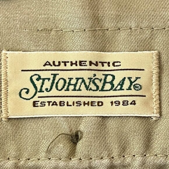 St. Johns Bay Men Vintage Casual Taupe Pants W38 L29 Relaxed Fit 100% Cotton NWT - Picture 7 of 12